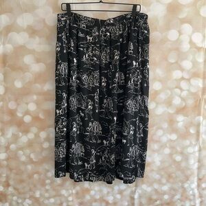 Vintage JMS Maxi Skirt Women walking dogs design